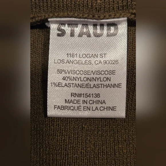 STAUD Military Green Long Sleeve Dress,Size XL. - Picture 16 of 16